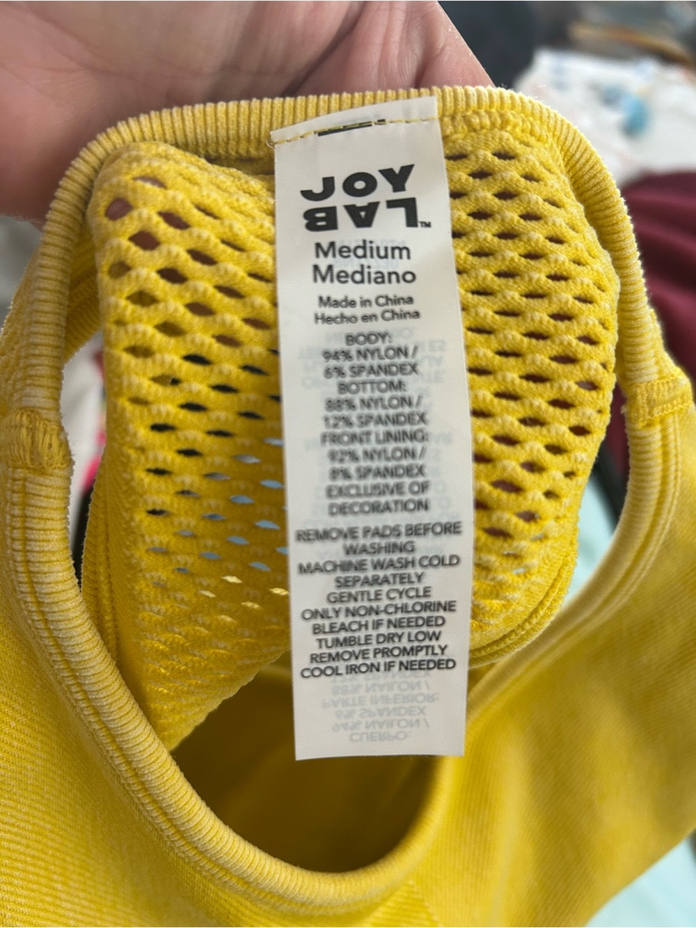 JoyLab Bright Yellow Ribbed Athletic Tank Women’s Size Medium (NWT) - Picture 8 of 8